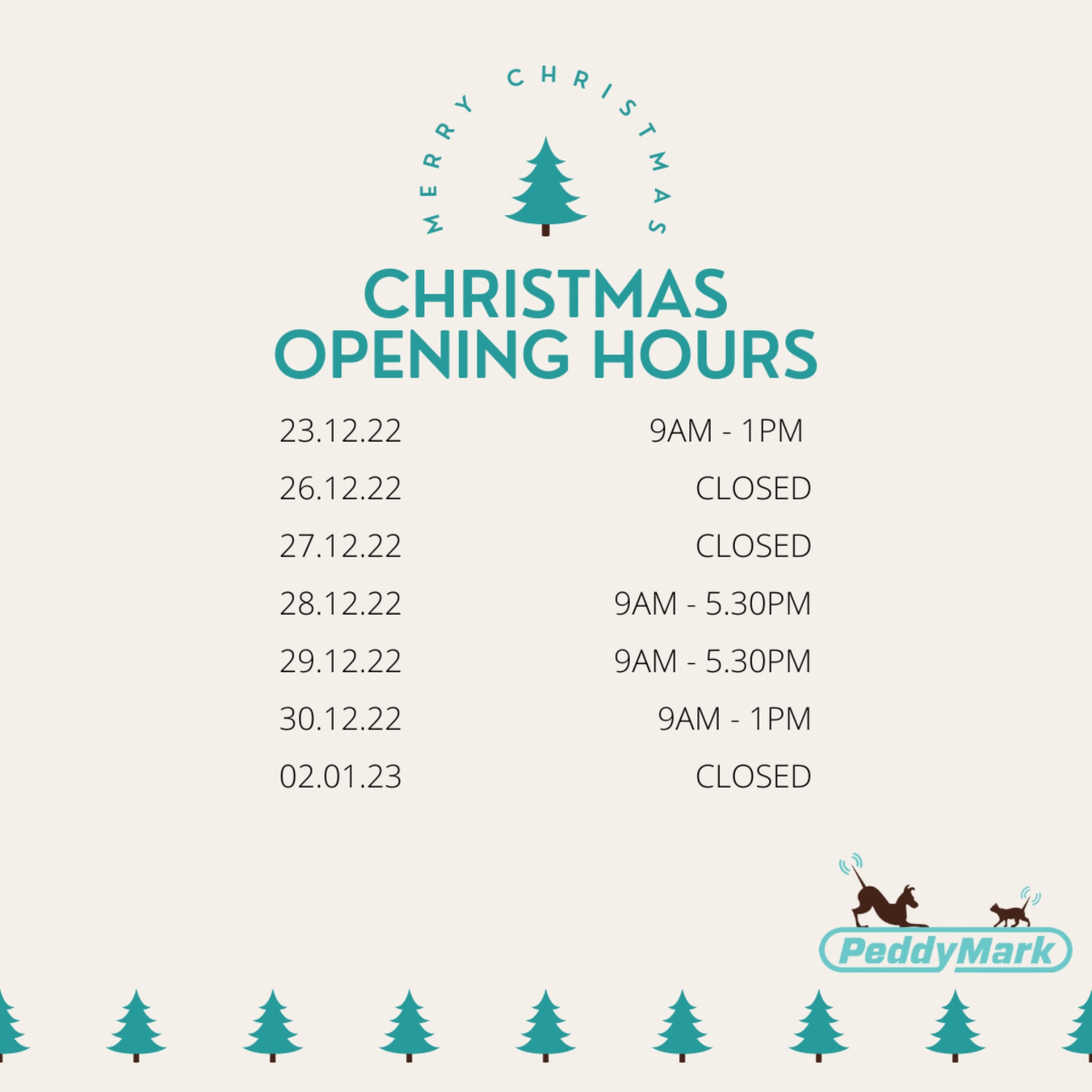 Christmas Opening Hours